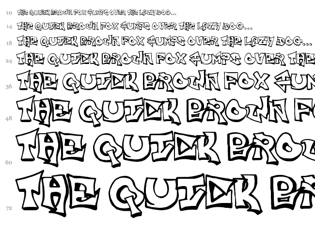 Freight Train Gangsta font waterfall